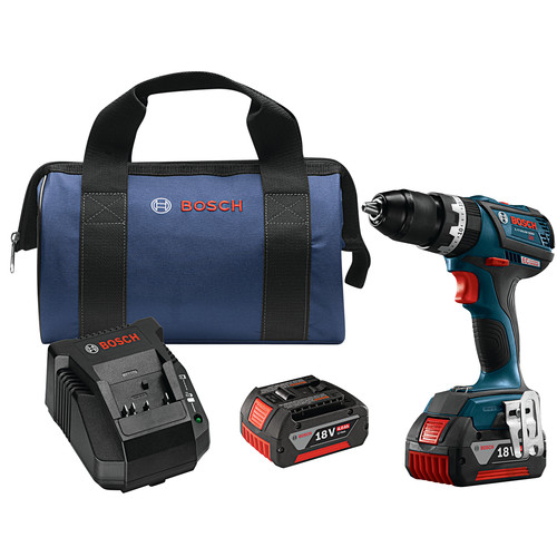Hammer Drills | Bosch HDS183-01 18V 4.0 Ah Cordless Lithium-Ion EC Brushless Compact Tough 1/2 in. Hammer Drill Driver Kit image number 0