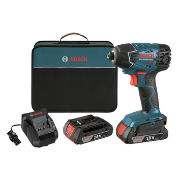 Bosch 25618-02-RT 18V Cordless Lithium-Ion 1\/4 in. Impact Driver with SlimPack Batteries Bosch 25618-02-RT 18V Cordless Lithium-Ion 1\/4 in. Impact Driver with SlimPack Batteries