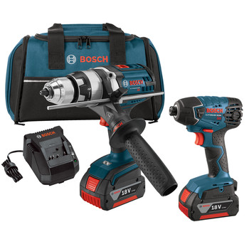 Bosch CLPK222-181-RT 18V 4.0 Ah Cordless Lithium-Ion Brute Tough Hammer Drill and Hex Impact Driver Combo Kit