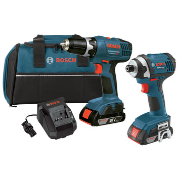 Bosch CLPK25-180-RT 18V Cordless Lithium-Ion 3\/8 in. Drill Driver and Impact Driver Combo Kit