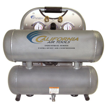 California Air Tools CAT-4610ALFC 1 HP 4.6 Gallon Ultra Quiet Aluminum Twin Tank Air Compressor