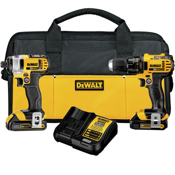 Dewalt DCK280C2 20V MAX 1.5 Ah Cordless Lithium-Ion 1\/2 in. Compact Drill Driver and Impact Driver Combo Kit