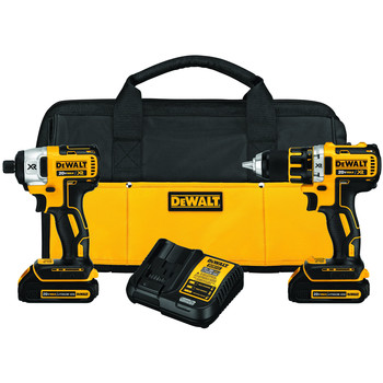 Dewalt DCK281C2 20V MAX 1.5 Ah Cordless Lithium-Ion Brushless Drill and Impact Driver Combo Kit