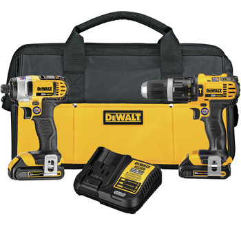 Dewalt DCK285C2 20V MAX Cordless Lithium-Ion 1\/2 in. Compact Hammer Drill and Impact Driver Combo Kit