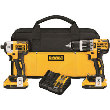 Dewalt DCK287D2 20V MAX XR 2.0 Ah Cordless Lithium-Ion Brushless Hammer Drill & Impact Driver Combo Kit