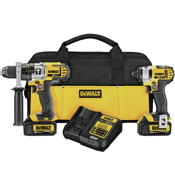 Dewalt DCK290L2 20V MAX Cordless Lithium-Ion 1\/2 in. Hammer Drill and Impact Driver Combo Kit