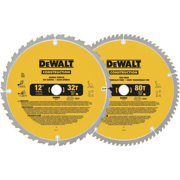 Dewalt DW3128P5 12 in. Series 20 Circular Saw Two Blade Combo Pack