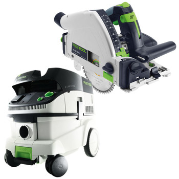 Festool P26561556 Plunge Cut Circular Saw with CT 26 6.9 E Gallon HEPA Mobile Dust Extractor