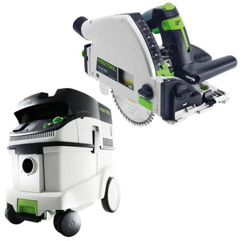 Festool P36561556 Plunge Cut Circular Saw with CT 36 E 9.5 Gallon HEPA Mobile Dust Extractor