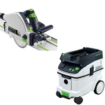 Festool PAC561556 Plunge Cut Circular Saw with CT 36 AC AutoClean 9.5 Gallon Mobile Dust Extractor Festool PAC561556 Plunge Cut Circular Saw with CT 36 AC AutoClean 9.5 Gallon Mobile Dust Extractor