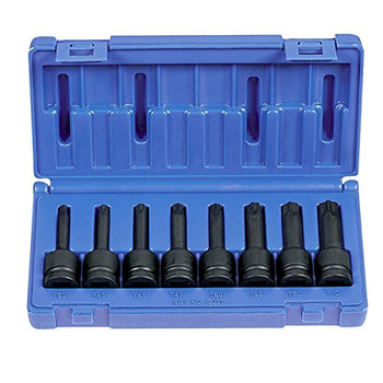 Grey Pneumatic 1300T 8-Piece 1\/2 in. Drive Internal Star Impact Driver Socket Set