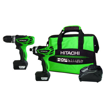 Hitachi KC10DFLPR 12V Peak 1.5 Ah Cordless HXP Lithium-Ion Micro Drill and Impact Driver Combo Kit