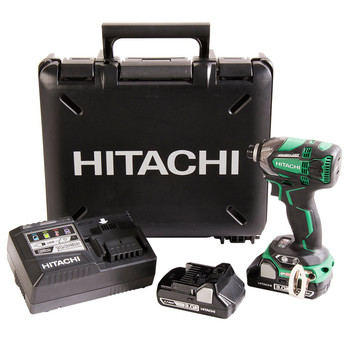 Hitachi WH18DBDL2 18V 3.0 Ah Cordless Lithium-Ion Brushless 1\/4 in. Hex Triple Hammer Impact Driver Kit