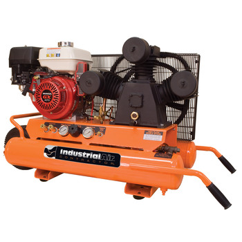 Industrial Air CTA9090980.ES 9 HP 9 Gallon Twin Tank Wheelbarrow Air Compressor with Electric Start