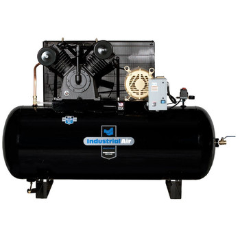 Industrial Air IH9969910 460V 10 HP 120 Gallon Oil-Lube Horizontal Air Compressor with Baldor Motor