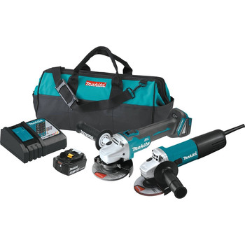 Makita DK0060MX1 18V LXT Cordless Lithium-Ion 4-1\/2 in. Angle Grinder and Corded Angle Grinder Kit