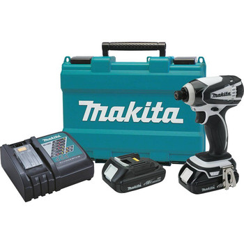 Makita XDT04CW 18V 1.5 Ah Cordless Lithium-Ion 1\/4 in. Hex Compact Impact Driver Kit