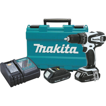 Makita XPH01CW 18V 1.5 Ah Cordless Lithium-Ion 1\/2 in. Compact Hammer Drill Driver Kit