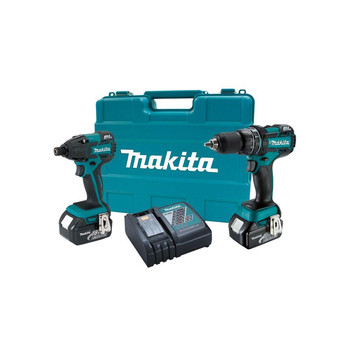 Makita XT248 LXT 18V Cordless Lithium-Ion Brushless 1\/2 in. Hammer Drill and Impact Driver Kit