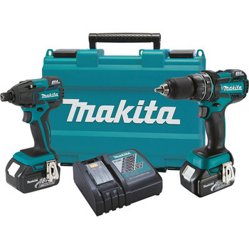 Makita XT248M 18V LXT Cordless Lithium-Ion Brushless Hammer Drill-Driver and Impact Driver Combo Kit
