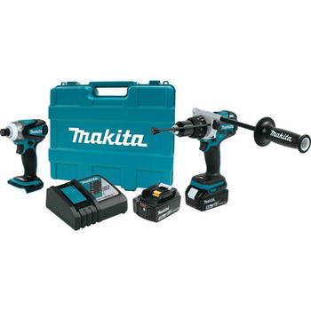 Makita XT252TB LXT 18V 5.0 Ah Cordless Lithium-Ion Brushless Hammer Driver Drill and Impact Driver Combo Kit