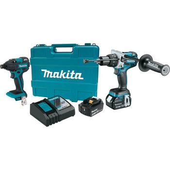 Makita XT257MB LXT 18V 4.0 Ah Cordless Lithium-Ion Brushless Hammer Driver Drill and Impact Driver Combo Kit