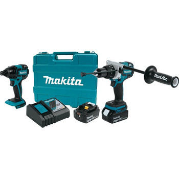 Makita XT257TB LXT 18V 5.0 Ah Cordless Lithium-Ion Brushless Impact Driver and Hammer Driver Drill Combo Kit