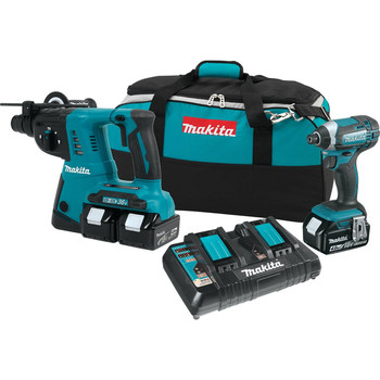 Makita XT264PM LXT 18V Cordless Lithium-Ion Rotary Hammer and Impact Driver Combo