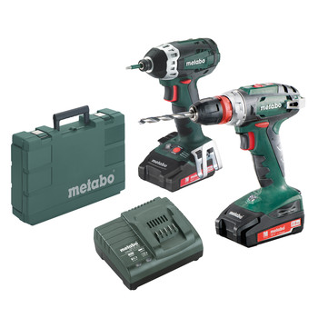Metabo US602217196 18V 2.0 Ah Cordless Lithium-Ion 3\/8 in. Drill Driver and 1\/4 in. Impact Driver Combo Kit