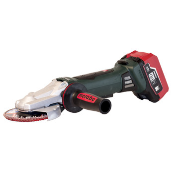 Metabo US613070550 18V 5.5 Ah Cordless LiHD 5 in. Flat Head Angle Grinder Kit