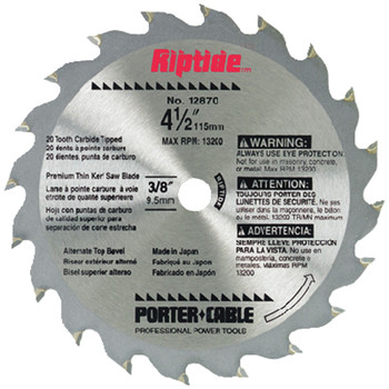 Porter-Cable 12870 4-1\/2 in. 20 Tooth ATB Thin Kerf General Purpose Circular Saw Blade