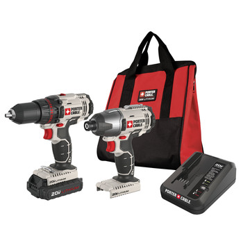 Porter-Cable PCCK604LA 20V MAX 1.3 Ah Cordless Lithium-Ion Drill and Impact Driver Combo Kit