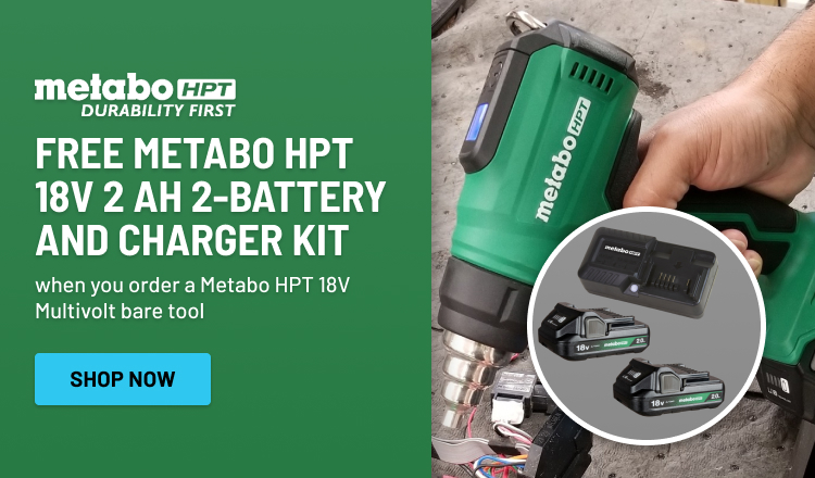 Free Metabo HPT 18V 2 Ah 2 Battery and Charger Kit