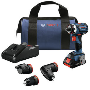 PRODUCTS | Factory Reconditioned Bosch 18V EC Brushless Connected-Ready Flexiclick 5-in-1 Cordless Drill Driver System Kit (4 Ah)