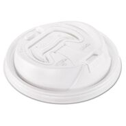 FOOD TRAYS CONTAINERS LIDS | Dart 16RCL Optima Reclosable Lid for 12 - 24 oz. Hot Cups - White (10 Packs/Carton)