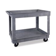 MATERIAL HANDLING | Boardwalk Two-Shelf 24 in. x 40 in. x 35-1/2 in. Plastic Resin Utility Cart - Gray
