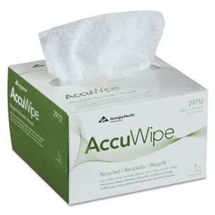 PAPER AND DISPENSERS | Georgia Pacific Professional AccuWipe 4.5 in. x 8.25 in. 1-Ply Recycled Delicate Task Wipers - Unscented, White (60/Carton)