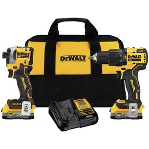 COMBO KITS | Dewalt 20V MAX Brushless Lithium-Ion 1/2 in. Cordless Hammer Drill Driver and 1/4 in. Impact Driver Kit (1.7 Ah)