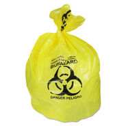 FACILITY MAINTENANCE SUPPLIES | Heritage A6043PY 30 in. x 43 in. 30 gal. 1.3 mil Healthcare Biohazard Printed Can Liners - Yellow (200/Carton)