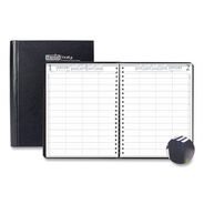 NOTEBOOKS AND PADS | House of Doolittle 11 in. x 8.5 in. 12-Month (Jan-Dec 2026) Four-Person Group Practice Daily Appointment Book - Black Hard Cover