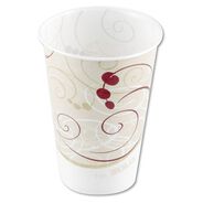 FOOD SERVICE | SOLO Symphony Design 7 oz. Wax Coated Paper Cups - Beige/White (2000/Carton)