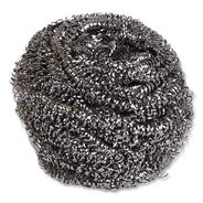 SPONGES AND SCRUBBERS | Boardwalk 2-1/2 in. x 2-3/4 in. Stainless Steel Scrubber - Steel Gray (12/Carton)