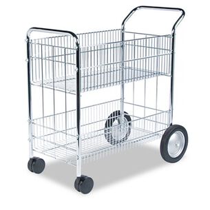 MATERIAL HANDLING | Fellowes Mfg Co. 21.5 in. x 37.5 in. x 39.25 in. Wire Mail Cart - Chrome