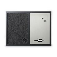 BULLETIN BOARDS | MasterVision 24 in. x 18 in. Designer Combo MDF Wood Frame Fabric Bulletin/Dry Erase Board - Charcoal/Gray/Black