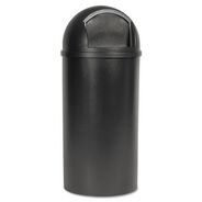 TRASH WASTE BINS | Rubbermaid Commercial Marshal 15-Gallon Plastic Round Classic Container - Brown