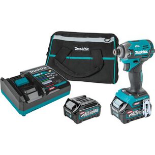 POWER TOOLS | Makita 40V max XGT Brushless Lithium-Ion Cordless 4 Speed Impact Driver Kit with 2 Batteries (2.5 Ah)