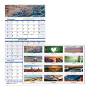 PRODUCTS | House of Doolittle 3636 14-Month: Dec 2025 to Jan 2027 8 in. x 17 in. Scenic Photography Earthscapes Recycled 3-Month Vertical Wall Calendar - White Sheets
