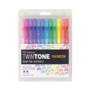 PRODUCTS | Tombow Extra-Fine/Broad Tips Twin Tone Dual-Tip Markers - Assorted Colors (12/Pack)