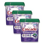 FACILITY MAINTENANCE SUPPLIES | Cascade 80798635 Platinum Plus 28.4 oz. Tub ActionPacs Dishwasher Detergent Pods - Fresh Scent (3/Carton)