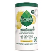FACILITY MAINTENANCE SUPPLIES | Seventh Generation 69657417 7 x 7 Multi-Surface Wipes - Lemon Zest/White (6/Carton)